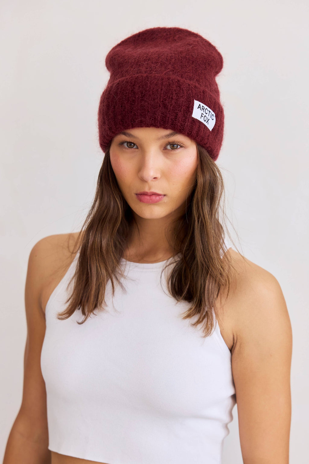 The Mohair Beanie - Cherry Burgundy