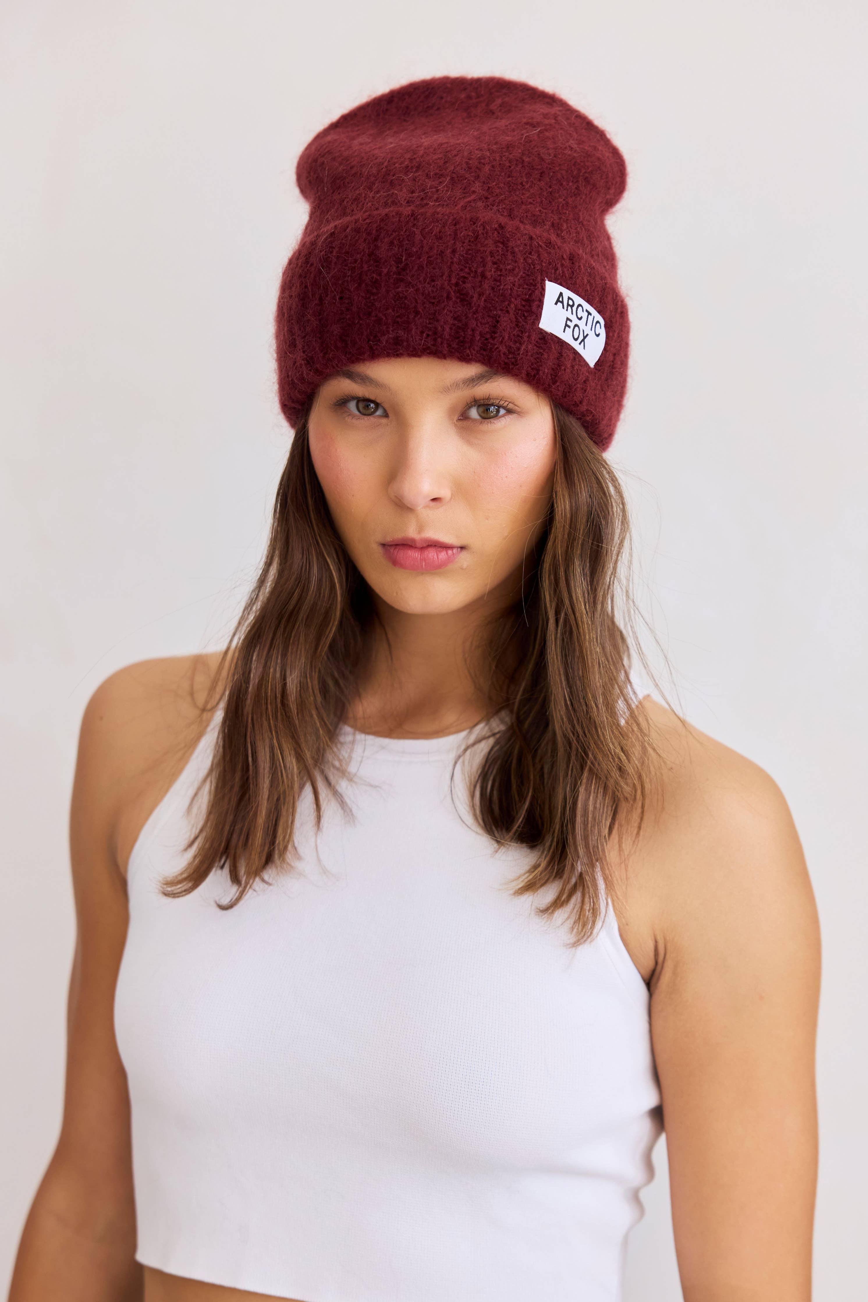 The Mohair Beanie - Cherry Burgundy