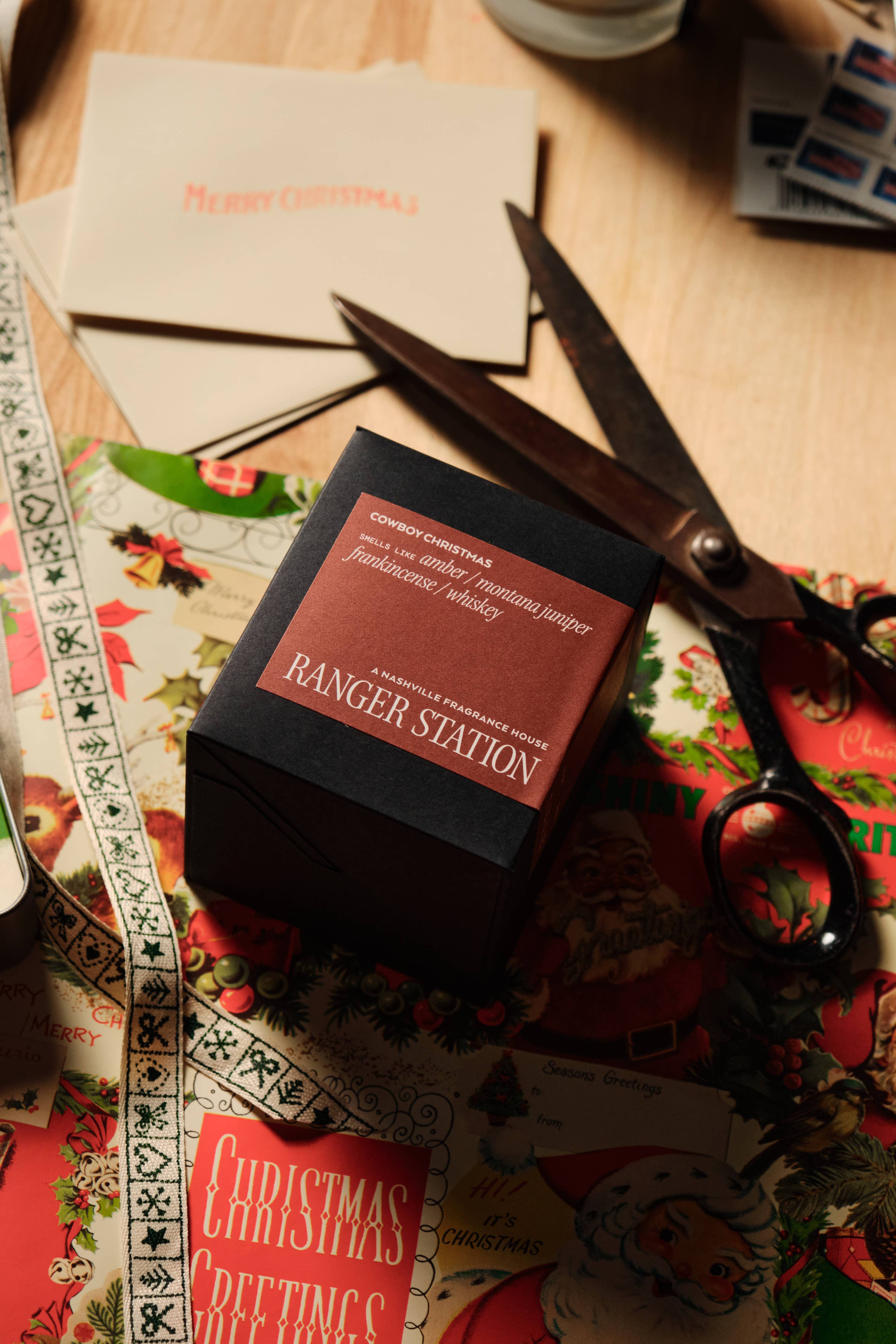 Ranger Station Cowboy Christmas Candle