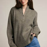 Half Zip Mock Neck Knit Sweater