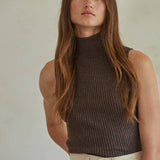 Knit Turtleneck Sleeveless Top
