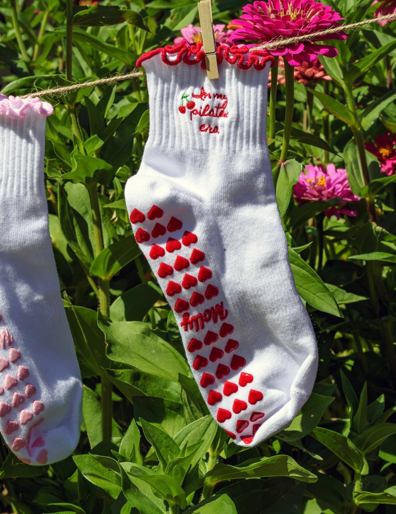 Grip Socks - In My Pilates Era with Cherries